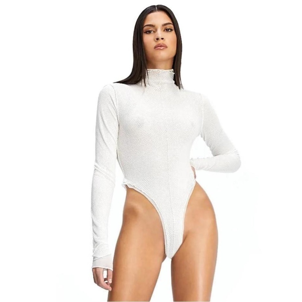 I AM GIA mesh white bodysuit